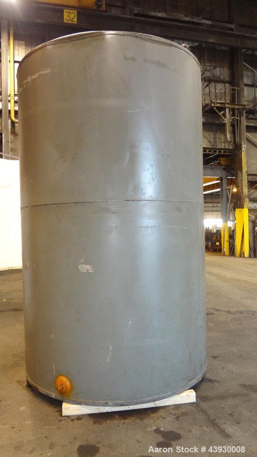 Used 3000 Gallon Carbon Steel Tank, Modern Welding Company, Approximately 7' diameter x 11' high.   Flat Top and Bottom.    3" Side Bottom Outlet, 18" Top Manway, UL listed for Above-ground  - Flamma...