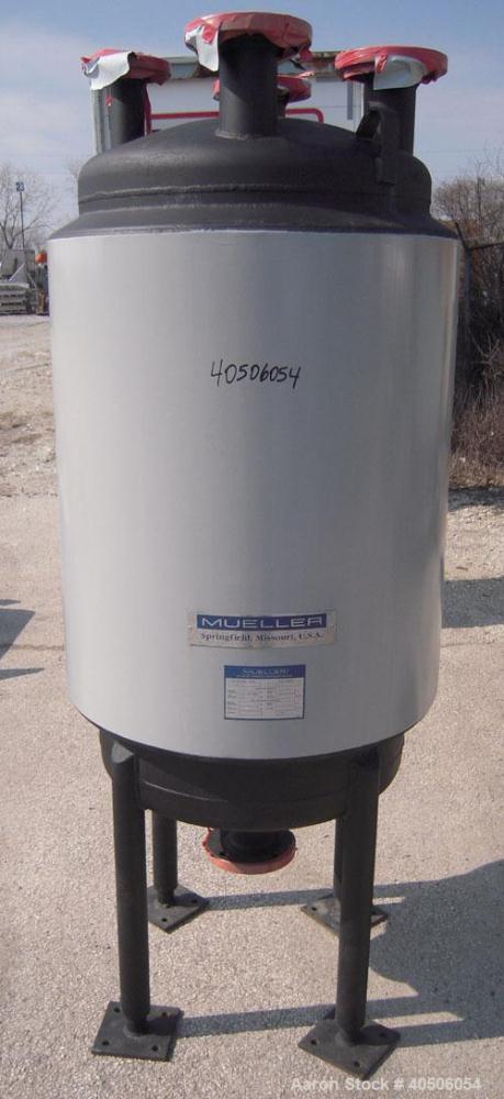 Unused- Mueller Pressure Tank, 75 Gallon, Model "F", SA-516 GR 70 carbon steel, vertical. 24" diameter x 40" straight side, ...