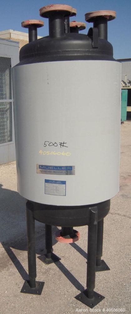 Unused- Mueller Pressure Tank, 75 Gallon, Model "F", SA-516 GR 70 carbon steel, vertical. 24" diameter x 40" straight side, dished top and bottom. Internal rated 30 psi at 600 deg F and -20 deg F at ...