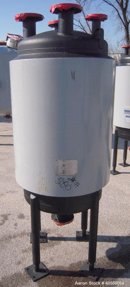 Unused- Mueller Pressure Tank, 75 Gallon, Model "F", SA-516 GR 70 carbon steel, vertical. 24'' diameter x 40'' straight side, dished top and bottom. Internal rated 30 psi at 600 deg F and -20 deg F a...
