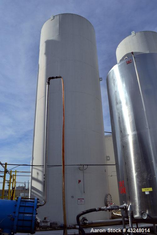 Used Silo, 4009 Cubic Feet (30,000 Gallon), Carbon Steel. Approximate 144" Diameter x 36' tall. Dished top, flat bottom. 18" Man way with cover, (2) 3" side bottom outlets.