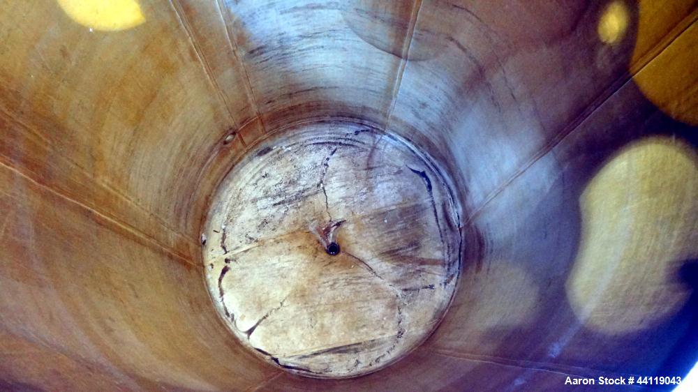 Used Tank, 2300 Gallon, Lined Carbon Steel, Vertical. Approximate 72" diameter x 130" straight side, dished top and bottom. Openings top 3", 17" man way with an aluminum cover. 2-1/2" Threaded center...