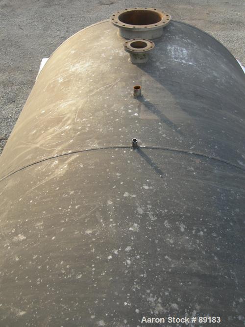 USED: Nooter tank, 9600 gallon, carbon steel, horizontal. Approximately 124" diameter x 184" straight side, dished heads. Top openings: 18" flanged, 6" flanged, 2", 1", 1-1/2"; 3" NPT bottom outlet. ...