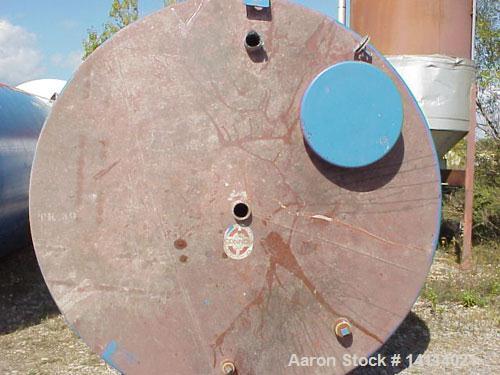 Used 9,600 US gallon carbon steel tank built by O'Connor Tanks Ltd. Vertical, 8'6" diameter x 23' high (T-T). 12" dome top. Flat bottom with 3" drain. Top and bottom manway. Overall height 24'. Top l...