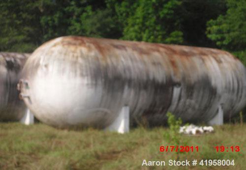 Used-20,000 Gallon Riley Beaird Tank, 142 psi @ 200 deg F, 10'10" diameter, 33'3-5/8" long, saddles welded to shell, 16" man...