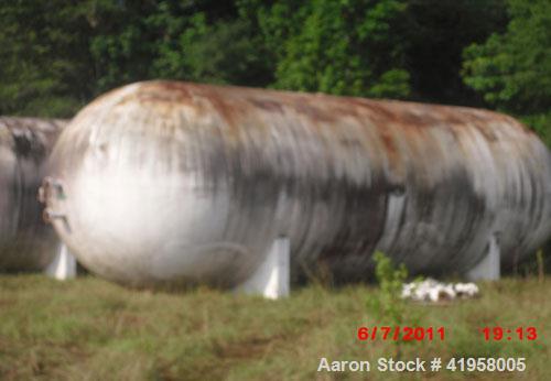 Used 20,000 Gallon Riley Beaird Tank, 142 psi @ 200 deg F, 10'10" diameter, 33'3-5/8" long, saddles welded to shell, 16" manway, SA-612 shell and heads, manufactured 1988.Last used to store nitrogen ...