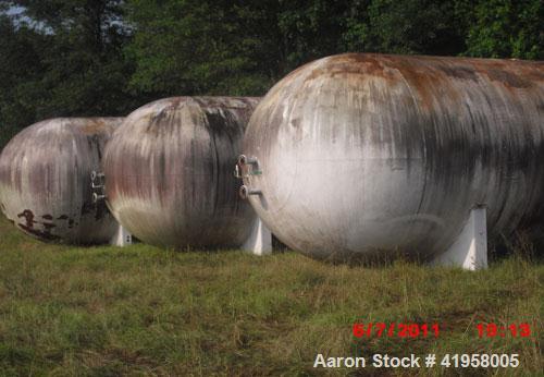 Used 20,000 Gallon Riley Beaird Tank, 142 psi @ 200 deg F, 10'10" diameter, 33'3-5/8" long, saddles welded to shell, 16" manway, SA-612 shell and heads, manufactured 1988.Last used to store nitrogen ...