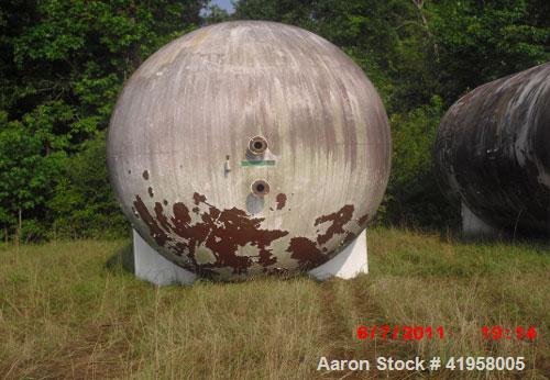 Used 20,000 Gallon Riley Beaird Tank, 142 psi @ 200 deg F, 10'10" diameter, 33'3-5/8" long, saddles welded to shell, 16" manway, SA-612 shell and heads, manufactured 1988.Last used to store nitrogen ...