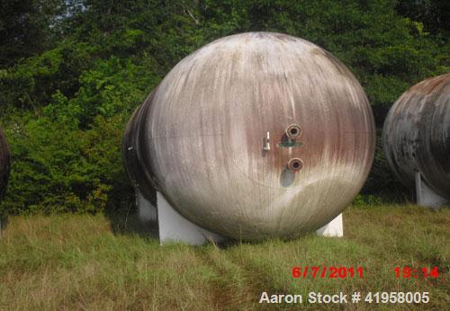 Used 20,000 Gallon Riley Beaird Tank, 142 psi @ 200 deg F, 10'10" diameter, 33'3-5/8" long, saddles welded to shell, 16" manway, SA-612 shell and heads, manufactured 1988.Last used to store nitrogen ...