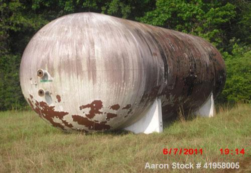 Used 20,000 Gallon Riley Beaird Tank, 142 psi @ 200 deg F, 10'10" diameter, 33'3-5/8" long, saddles welded to shell, 16" manway, SA-612 shell and heads, manufactured 1988.Last used to store nitrogen ...