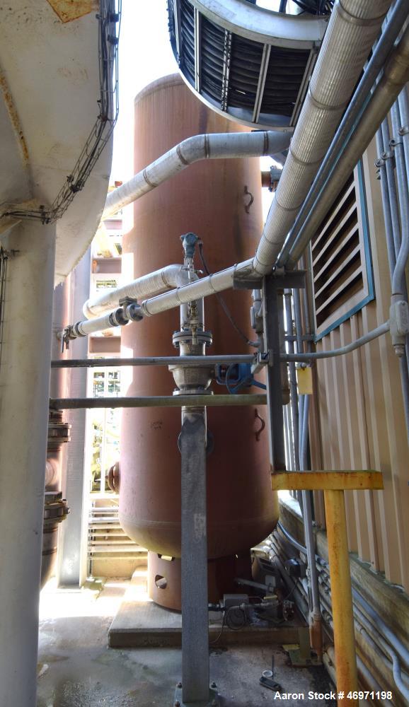 Used Silvan Industries Air Receiving Tank, Approximate 2200 Gallon, Carbon Steel, Vertical. Internal rated 150 psi at -20 to 400 degrees F. Serial# and National Board# 548259, built 2007.