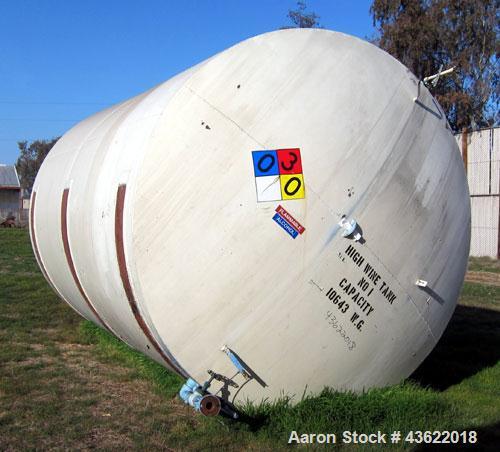 Used - 10,000 Gallon Horizontal Carbon Steel Storage Tank.