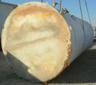 USED: Clawson tank, 9,000 gallon, carbon steel. Approximately 8' diameter x 24' straight side. Slight coned top, flat bottom. Internal rated atmos at 70 deg F. Openings: top 2