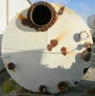 USED: Clawson tank, 9,000 gallon, carbon steel. Approximately 8' diameter x 24' straight side. Slight coned top, flat bottom. Internal rated atmos at 70 deg F. Openings: top 2