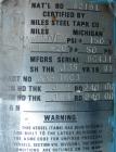 USED: Niles Steel pressure tank, 100 gallon, carbon steel, vertical. 24
