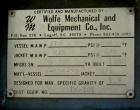 USED: Wolfe Mechanical and Equipment tank, 13,600 gallon, carbon steel, vertical. Approximate 144
