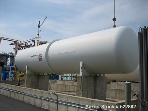 USED: 12,000 Gallon horizontal carbon steel pressure tank. MAWP 110psi at 160 deg F max temp. Manufactured in 1996.