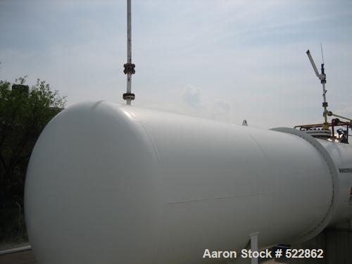 USED: 12,000 Gallon horizontal carbon steel pressure tank. MAWP 110psi at 160 deg F max temp. Manufactured in 1996.