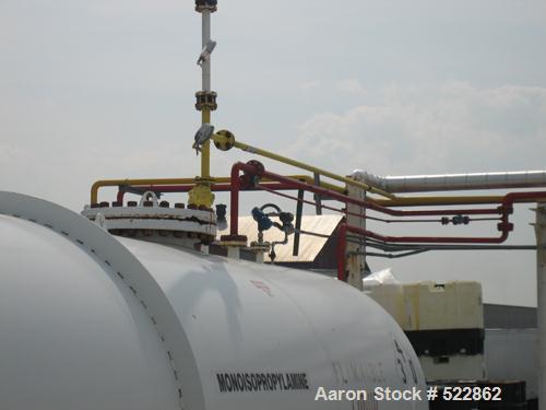 USED: 12,000 Gallon horizontal carbon steel pressure tank. MAWP 110psi at 160 deg F max temp. Manufactured in 1996.