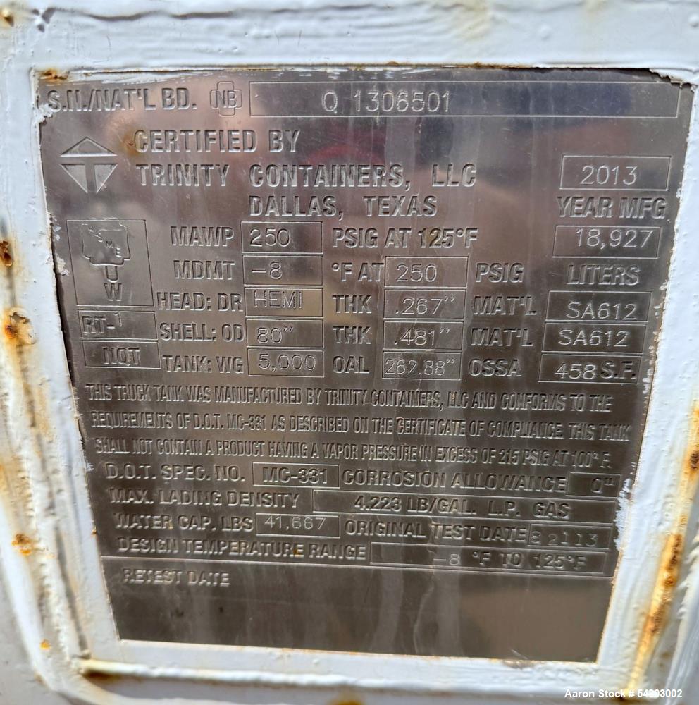 Trinity 5000 Gallon Propane Tank MC-331 Carbon Steel LP Tank for Sale