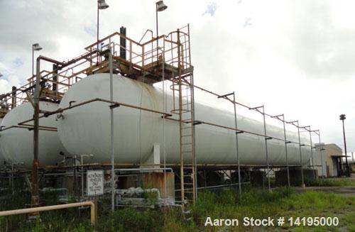Used AMF Bieard Propane Tank, 75,000 gallon, carbon steel.Internal rated 250 psi. Approximately 12' diameter x 91' overall length. Horizontal. Carbon steel saddles. Elliptical heads. National Board /...