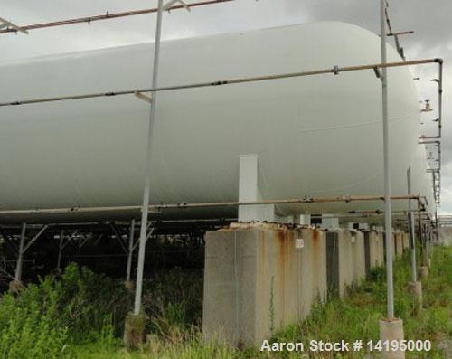 Used AMF Bieard Propane Tank, 75,000 gallon, carbon steel.Internal rated 250 psi. Approximately 12' diameter x 91' overall length. Horizontal. Carbon steel saddles. Elliptical heads. National Board /...