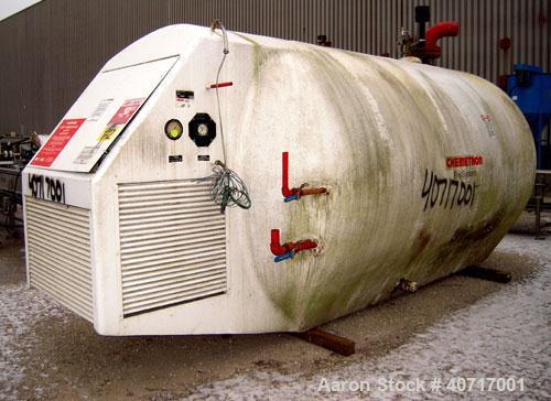 Used Chemetron Fire Systems 13 Ton Carbon Dioxide Horizontal Tank, model CH000676. Approximately 72'' diameter x 120'' straight side, rated 290-310 psi; below 275 psi and above 310 PSI alarm sounds. ...