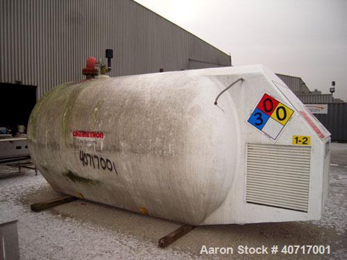 Used Chemetron Fire Systems 13 Ton Carbon Dioxide Horizontal Tank, model CH000676. Approximately 72'' diameter x 120'' straight side, rated 290-310 psi; below 275 psi and above 310 PSI alarm sounds. ...