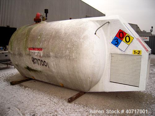 Used Chemetron Fire Systems 13 Ton Carbon Dioxide Horizontal Tank, model CH000676. Approximately 72'' diameter x 120'' straight side, rated 290-310 psi; below 275 psi and above 310 PSI alarm sounds. ...