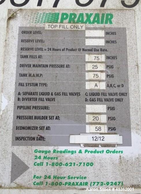 Used Taylor-Wharton Cryogenic Oxygen Tank