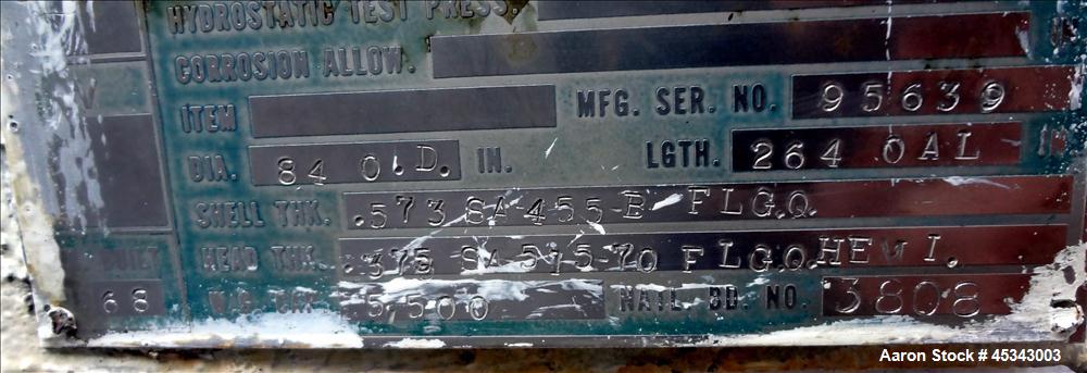 Used 5,500 Gallon Carbon Steel Master Tank & Welding Pressure Tank