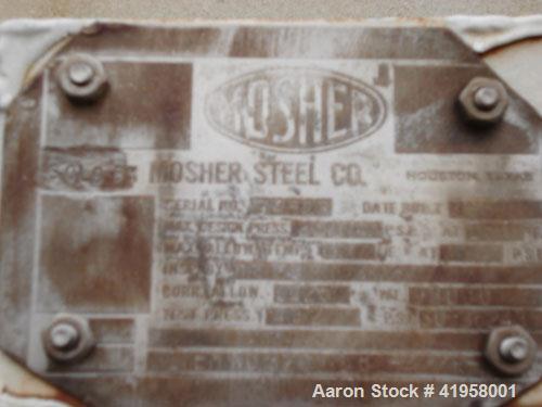 Used Mosher 40,000 Gallon Horizontal Tank. 250 psi at 150 deg, 20" manway, 5/8" heads, 1" shell, liquid level sight gauge, 10' diameter x 72' long.