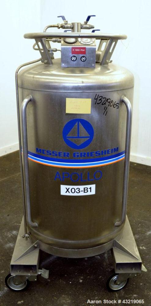 Used 317 Liter Stainless Steel Messer Griesheim Liquid Nitrogen Storage Tank
