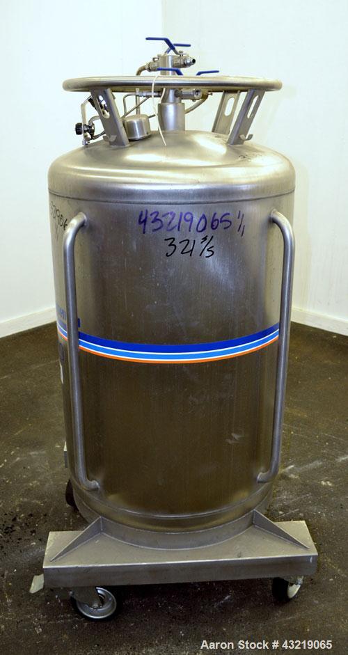 Used 317 Liter Stainless Steel Messer Griesheim Liquid Nitrogen Storage Tank