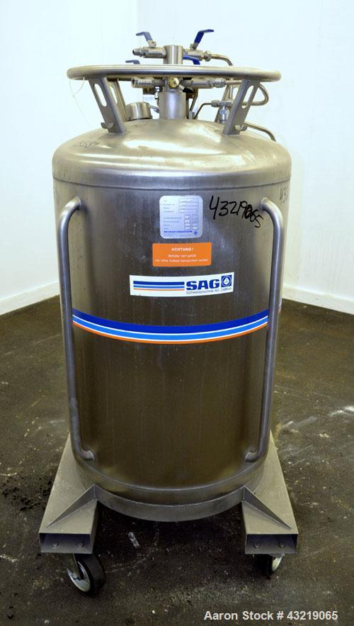 Used 317 Liter Stainless Steel Messer Griesheim Liquid Nitrogen Storage Tank