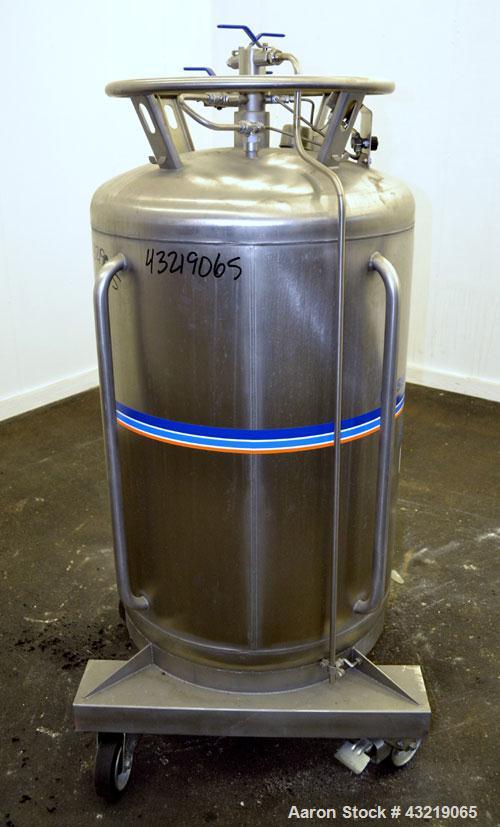 Used 317 Liter Stainless Steel Messer Griesheim Liquid Nitrogen Storage Tank