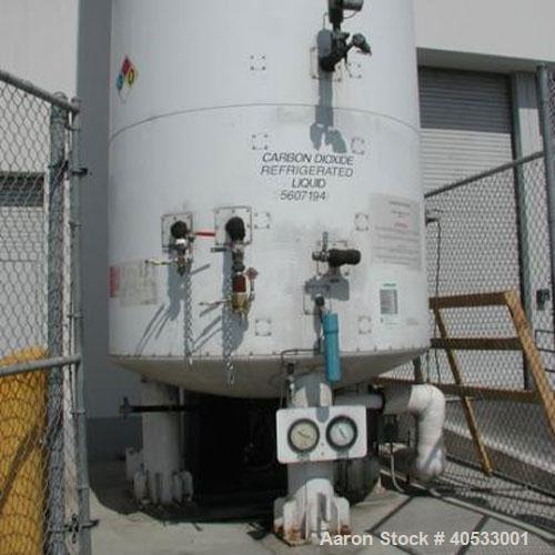 Used Tomco 30 ton vertical CO2 tank, model 3081VA. Urethane insulated, manufactured in 2000, 60,000 lbs (27,216 kg) capacity. 35'10" (10.92M) high x 8'9" (2.67M) deep, 8'0" (2.44M) diameter, H62 (hig...