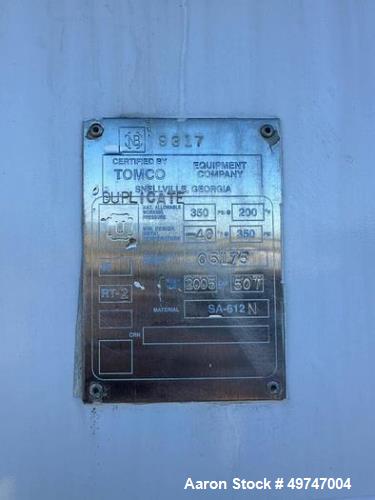 Used – 50 Ton Tomco Vertical CO2 Tank – High-Pressure Cryogenic Storage