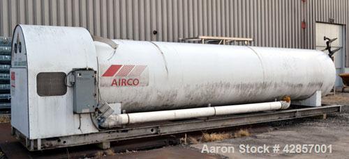 Used Airco Industrial Gases Horizontal Liquid Carbon Dioxide Storage Tank, Carbon Steel. 12 Ton CO2 capacity (24,000#), operating pressure 300 psig. Insulated,  R12 refrigerant. Mounted on a carbon s...