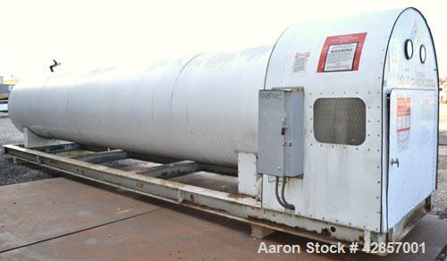 Used Airco Industrial Gases Horizontal Liquid Carbon Dioxide Storage Tank, Carbon Steel. 12 Ton CO2 capacity (24,000#), operating pressure 300 psig. Insulated,  R12 refrigerant. Mounted on a carbon s...