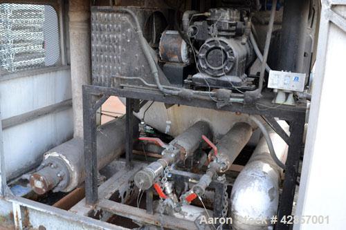 Used Airco Industrial Gases Horizontal Liquid Carbon Dioxide Storage Tank, Carbon Steel. 12 Ton CO2 capacity (24,000#), operating pressure 300 psig. Insulated,  R12 refrigerant. Mounted on a carbon s...