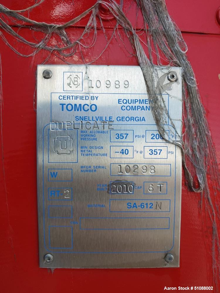 Used Tomco Liquid Carbon Dioxide Storage Cryo Tank.