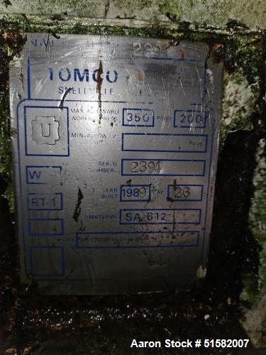 Used Tomco 2675 CA 26 Ton CO2 Storage Tank – 52,000 lb Capacity, 350 PSIG
