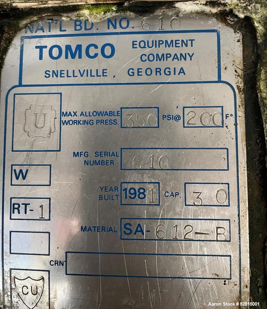 Tomco 30 Ton CO2 Horizontal Storage Tank