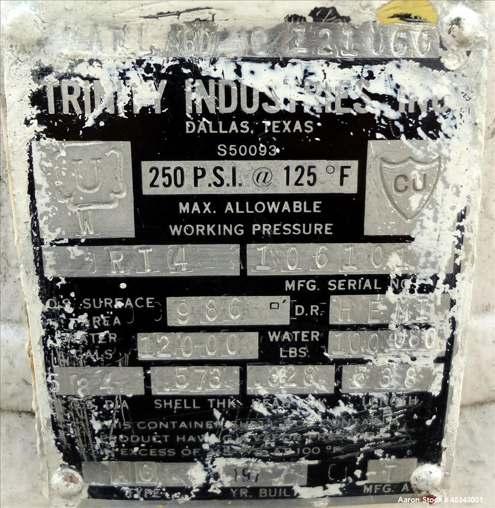 Used 12,000 Gallon Carbon Steel Trinity Industries Pressure Tank