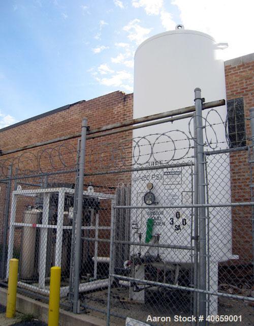 Used Liquid Nitrogen (LNG) / Oxygen Tank (LOX) and Vaporizer. MVE Inc Tank, model VS-1500-NS-250. Rated full vacuum/ 250 psi @ 100 deg F. Vertical.