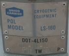 Used Union Carbide Cryogenic Nitrogen Tank, 42 Gallon, Model LS-160, Carbon Steel, Vertical. Approximately 18