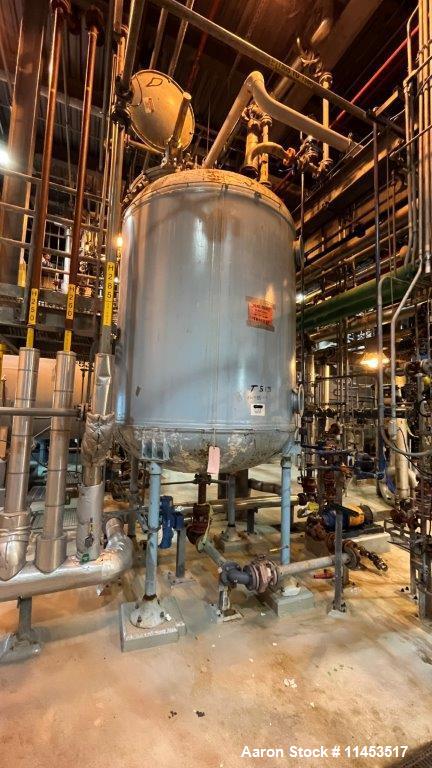 Used 2,000 Gallon Pfaudler Glass Lined Vertical Chemstore Receiver Tank