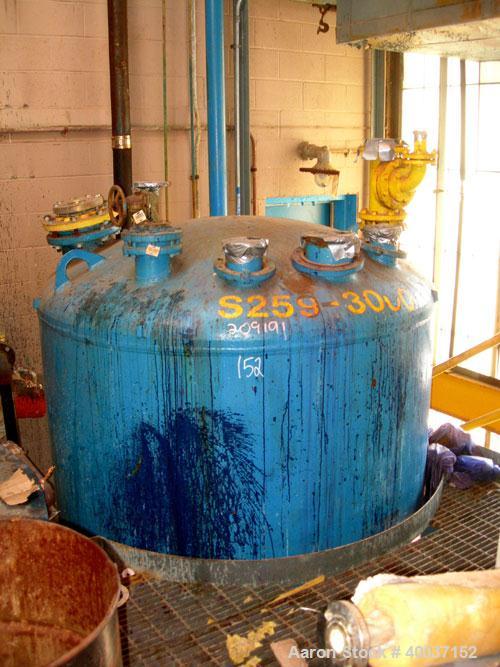 Used-Used: Glascote glass lined tank, 3000 gallon, vertical. Approximately 72" diameter x 162" straight side. Dihed top and ...