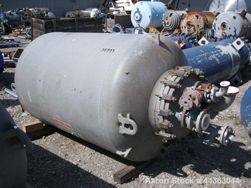 Used DeDietrich Glass Lined Receiver, 500 gallon, model VTC-500, 47" diameter x 60" straight side, dish top and bottom, rated 55 psi and full vacuum at 400 F, 20" top manway, 6" sight glass, 4", 3", ...